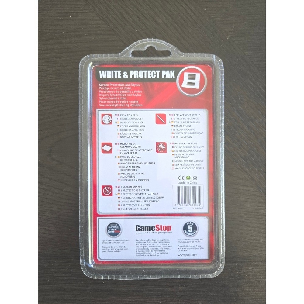 GameStop Write & Protect Pak for Nintendo DS Lite - New Sealed Screen Protectors